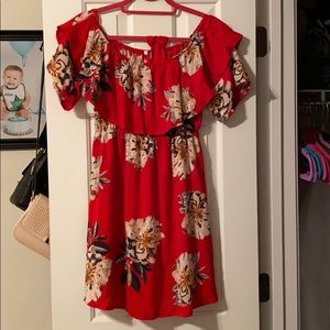 Women’s Floral Dress Red XL